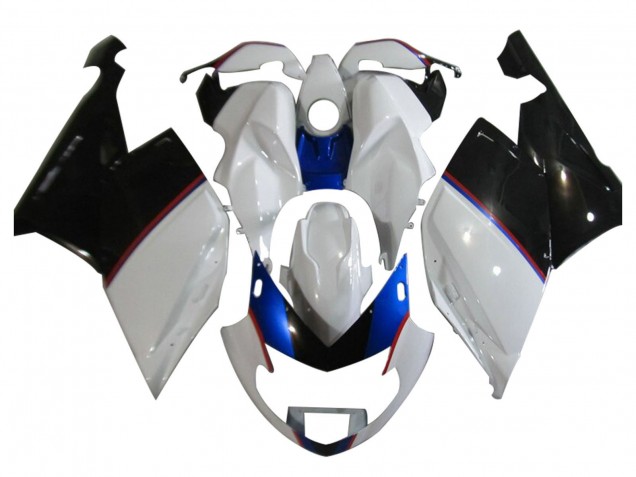 2005-2010 BMW K1200S Motorcycle Fairings - White Blue Glossy Black UK