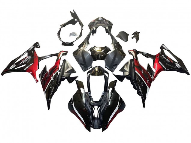 2019-2022 BMW S1000RR Motorcycle Fairings - Black Dark Red UK
