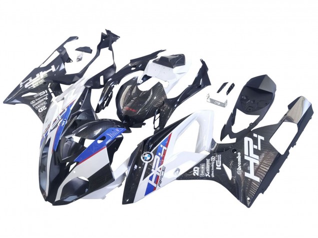 2015-2016 BMW S1000RR Motorcycle Fairings - White Blue Black Carbon Fiber UK