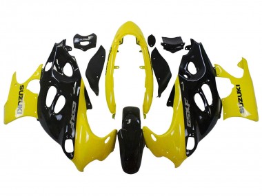 2004-2006 Suzuki GSX600F/GSX750F Motorcycle Fairings - Glossy Black Yellow UK