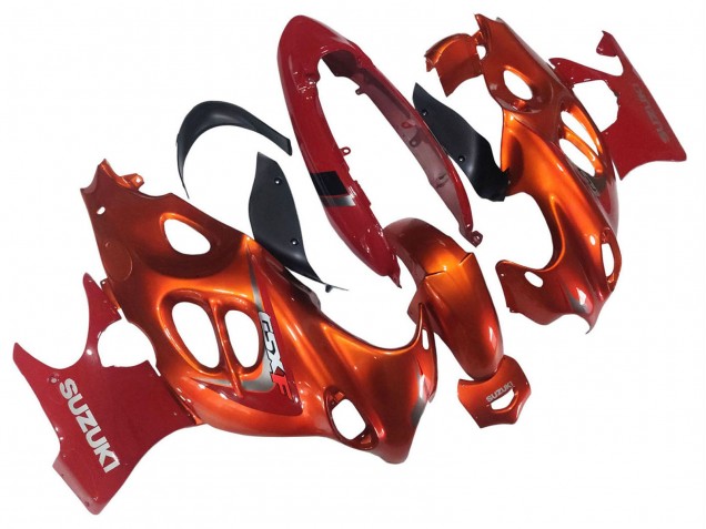 2004-2006 Suzuki GSX600F/GSX750F Motorcycle Fairings - Burnt Orange White Logo UK