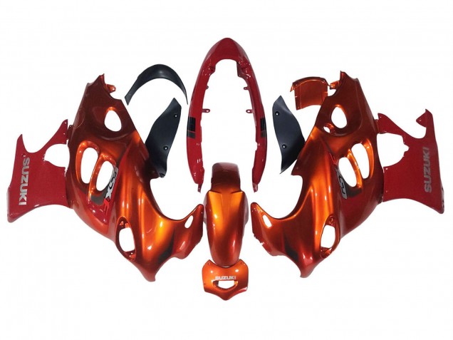 2004-2006 Suzuki GSX600F/GSX750F Motorcycle Fairings - Burnt Orange White Logo UK