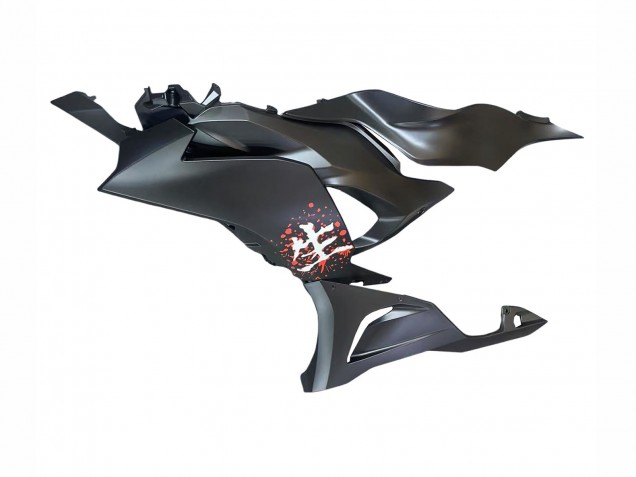 2023-2025 Kawasaki ZX6R Motorcycle Fairings - Black White with Flower UK