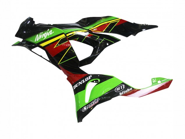 2023-2025 Kawasaki ZX6R Motorcycle Fairings - Green Black Red Yellow Dunlop UK
