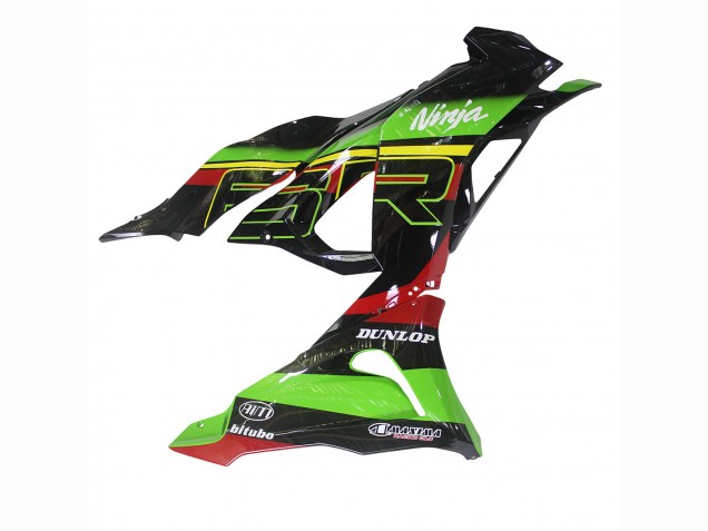2023-2025 Kawasaki ZX6R Motorcycle Fairings - Green Black Red Yellow Dunlop UK