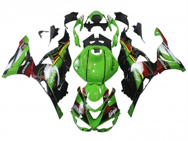 2023-2025 Kawasaki ZX6R Motorcycle Fairings - Green Black Red Yellow Dunlop UK