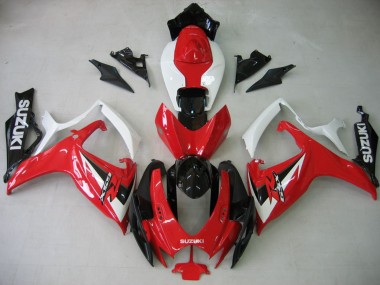 2006-2007 Suzuki GSXR 600 / GSXR 750 Motorcycle Fairing - White Red Glossy Black UK