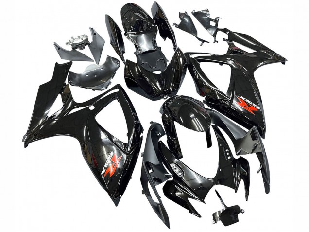 2006-2007 Suzuki GSXR 600 / GSXR 750 Motorcycle Fairings - Glossy Black Silver Red UK