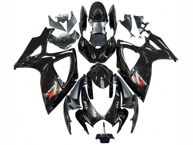 2006-2007 Suzuki GSXR 600 / GSXR 750 Motorcycle Fairings - Glossy Black Silver Red UK