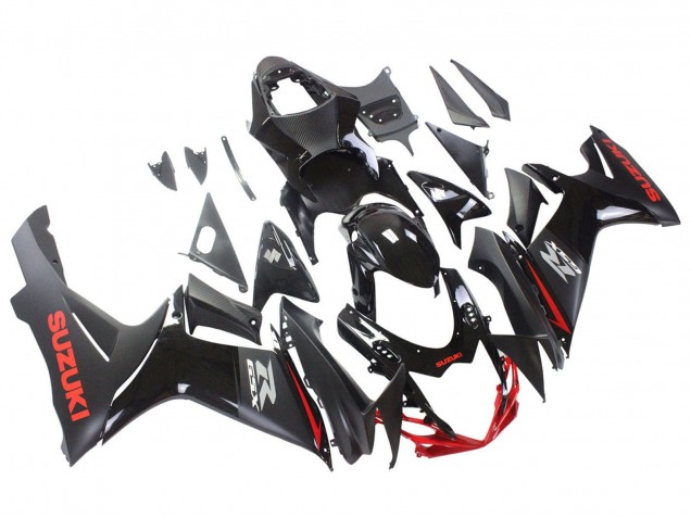 2011-2024 Suzuki GSXR 600 / GSXR 750 Motorcycle Fairings - Black Grey Red Line UK