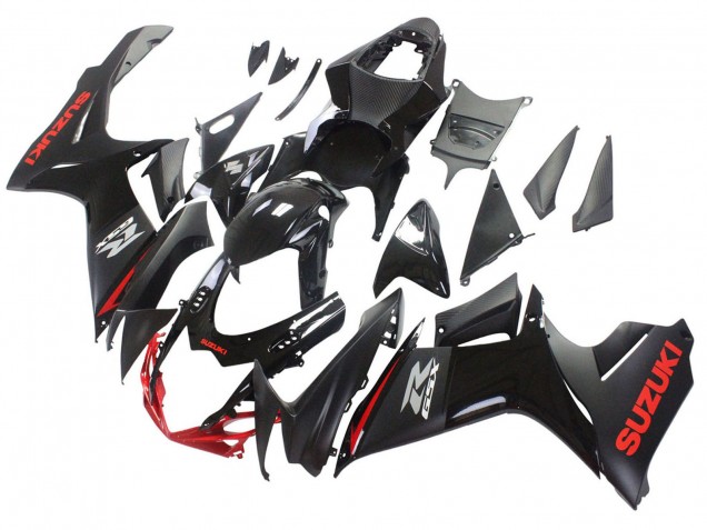 2011-2024 Suzuki GSXR 600 / GSXR 750 Motorcycle Fairings - Black Grey Red Line UK