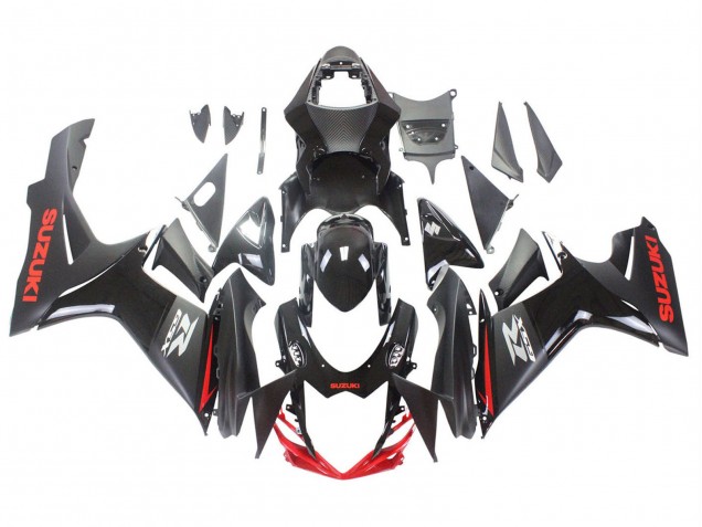 2011-2024 Suzuki GSXR 600 / GSXR 750 Motorcycle Fairings - Black Grey Red Line UK