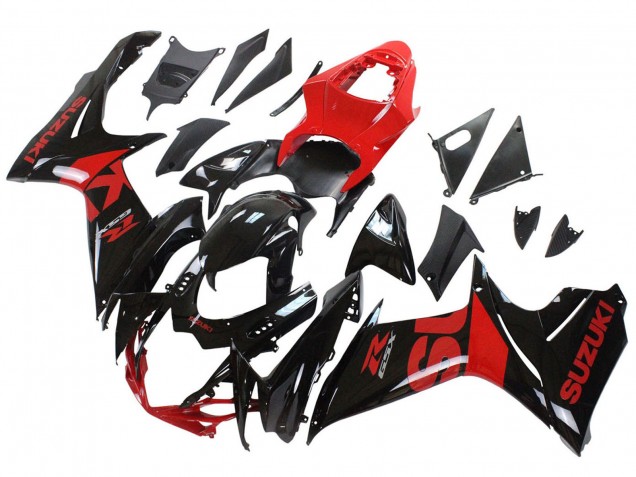 2011-2024 Suzuki GSXR 600 / GSXR 750 Motorcycle Fairing Kits - Red Glossy Black UK