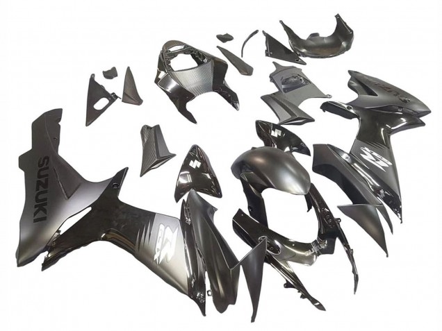 2011-2024 Suzuki GSXR 600 / GSXR 750 Motorcycle Fairings - Matte Black Glossy Black White Decal UK
