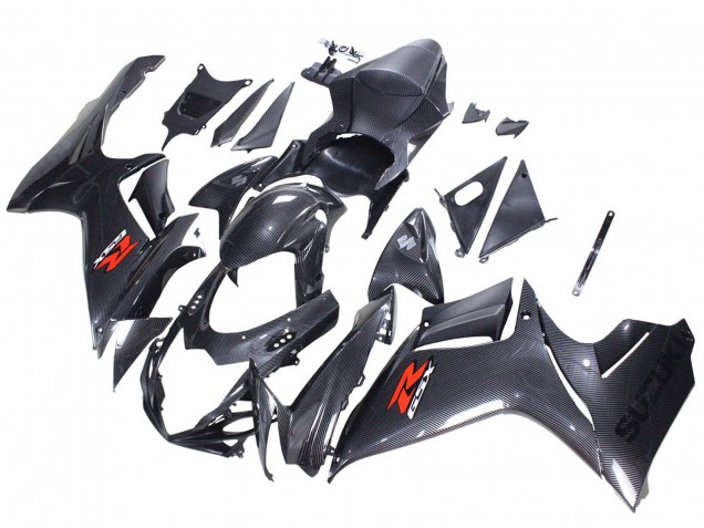 2011-2024 Suzuki GSXR 600 / GSXR 750 Motorcycle Fairings - Black Carbon Fiber Red UK
