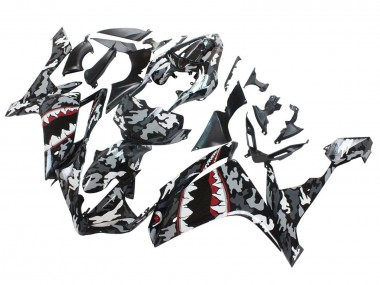 2007-2008 Yamaha YZF 1000 R1 Motorcycle Fairings - Grey White Camouflage Shark UK