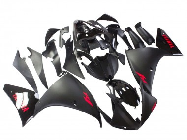 2009-2011 Yamaha YZF 1000 R1 Motorcycle Fairing - Matte Black Red Decal UK