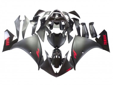 2009-2011 Yamaha YZF 1000 R1 Motorcycle Fairing - Matte Black Red Decal UK
