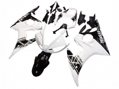 2003-2004 Yamaha YZF R6 Motorcycle Fairing - White Glossy Black UK