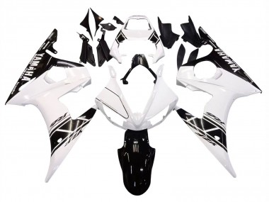 2006-2009 Yamaha YZF R6S Motorcycle Fairings - White Glossy Black UK