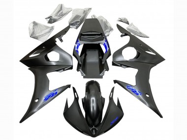 2003-2004 Yamaha YZF R6 Motorcycle Fairings - Matte Black Blue UK