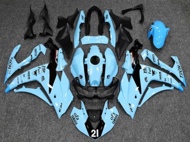 2015-2018 Yamaha YZF R3/R25 Motorcycle Fairings - Light Blue Black Yamalube 21 UK