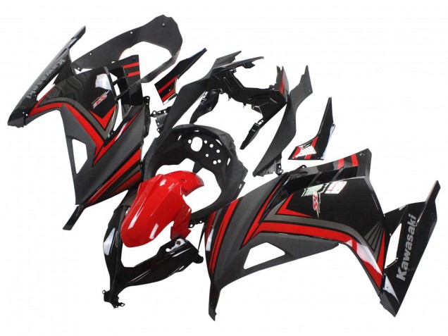 2013-2024 Kawasaki EX300 Motorcycle Fairings - Red Black UK