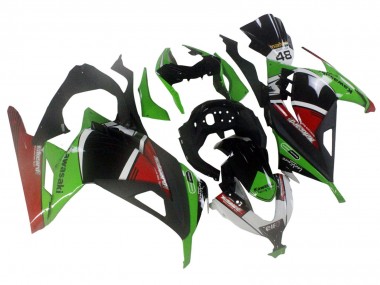 2013-2024 Kawasaki EX300 Motorcycle Fairings - Green White Red Black Elf UK