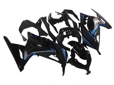 2013-2024 Kawasaki EX300 Motorcycle Fairings - Glossy Black Blue UK