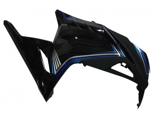 2013-2024 Kawasaki EX300 Motorcycle Fairings - Glossy Black Blue UK