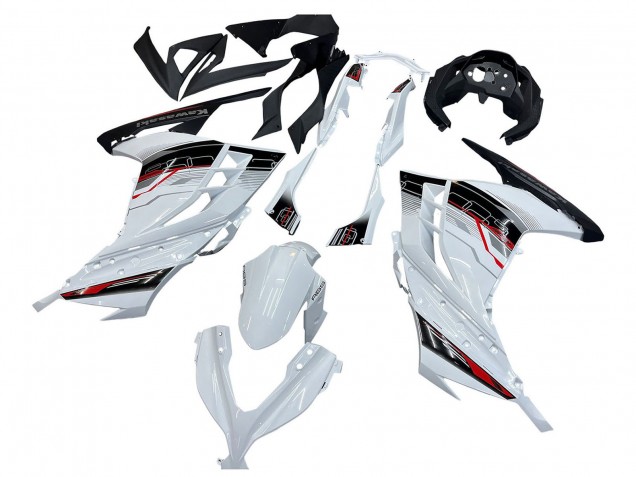 2013-2024 Kawasaki EX300 Motorcycle Fairings - White Red Black UK