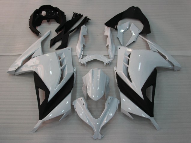 2013-2024 Kawasaki EX300 Motorcycle Fairings - Glossy White Black UK
