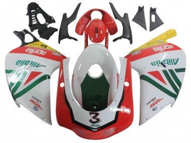 2000-2005 Aprilia RS125 Motorcycle Fairings - White Yellow Green Black Alitalia 3 UK