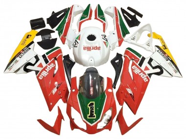 2006-2011 Aprilia RS125 Motorcycle Fairings - White Red Green UK