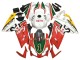 2006-2011 Aprilia RS125 Motorcycle Fairings - White Red Green UK