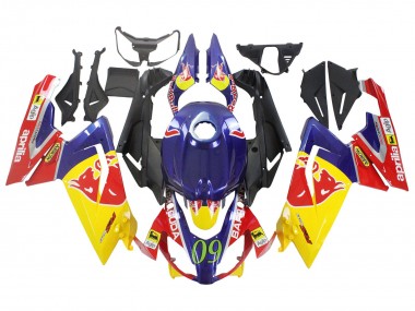 2006-2011 Aprilia RS125 Motorcycle Fairings - Yellow Dark Blue Red Bull UK
