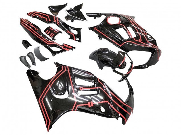 1997-1998 Honda CBR600 F3 Motorcycle Fairing Kits - Red Glossy Black UK