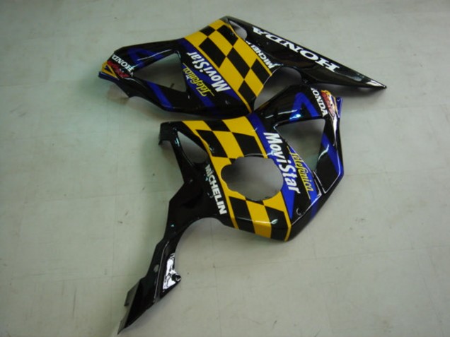 2002-2003 Honda CBR900RR 954 Motorcycle Fairings - Blue Yellow Glossy Black Telefonica MoviStar Castrol UK