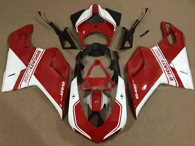 2007-2014 Ducati 848 Motorcycle Fairings - White Red Corse UK