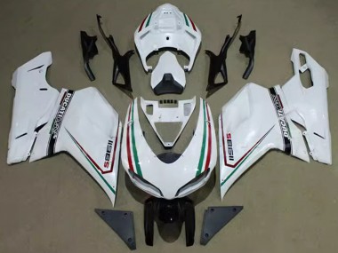 2007-2014 Ducati 1198 Motorcycle Fairings - White Red Green Black Corse UK