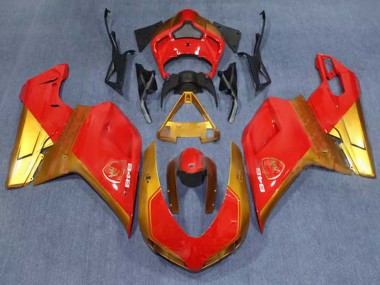 2007-2014 Ducati 848 Motorcycle Fairings - Red Gold UK