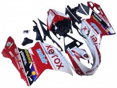 2007-2014 Ducati 848/1098/1198 Motorcycle Fairings - White Red Glossy Black Valsir Xerox UK