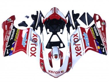 2007-2014 Ducati 848/1098/1198 Motorcycle Fairings - White Red Glossy Black Valsir Xerox UK