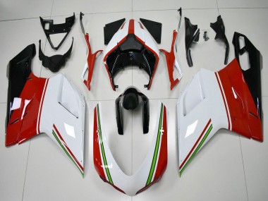 2007-2014 Ducati 848/1098/1198 Motorcycle Fairings - White Red Green Glossy Black UK