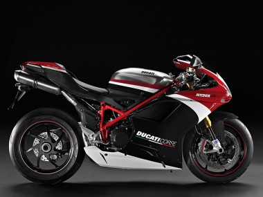 2007-2014 Ducati 848/1098/1198 Motorcycle Fairings - White Red Glossy Black UK