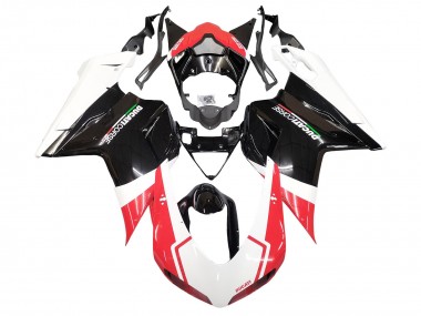 2007-2014 Ducati 848/1098/1198 Motorcycle Fairings - White Red Glossy Black UK