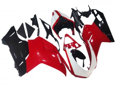 2007-2014 Ducati 1098 Motorcycle Fairings - White Red Glossy Black UK