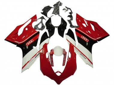 2011-2014 Ducati Panigale 899 Motorcycle Fairings - White Red Glossy Black Dunlop UK