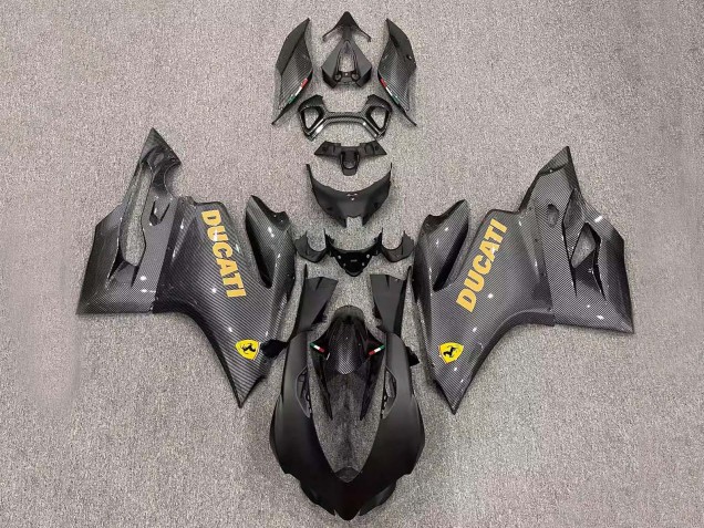 2011-2014 Ducati Panigale 899/1199 Motorcycle Fairings - Black Carbon Fiber Style UK