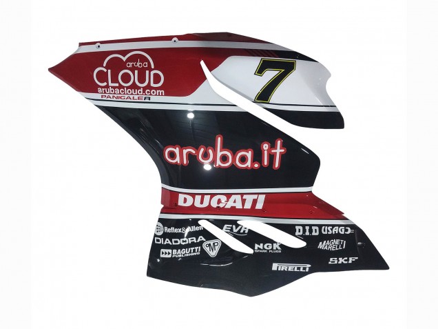 2011-2014 Ducati Panigale 899/1199 Motorcycle Fairings - White Red Glossy Black Aruba.it 7 UK